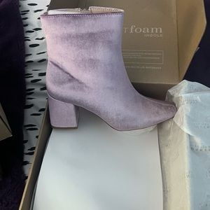 Lavender Velvet Booties